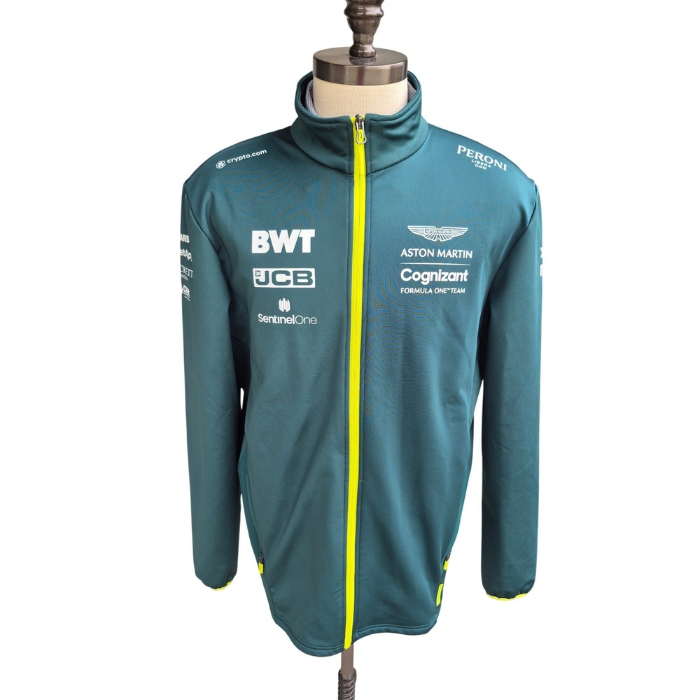 Aston Martin Cognizant F1 Team Mens Softshell Jacket Racing Green Full Zip F1 XL
